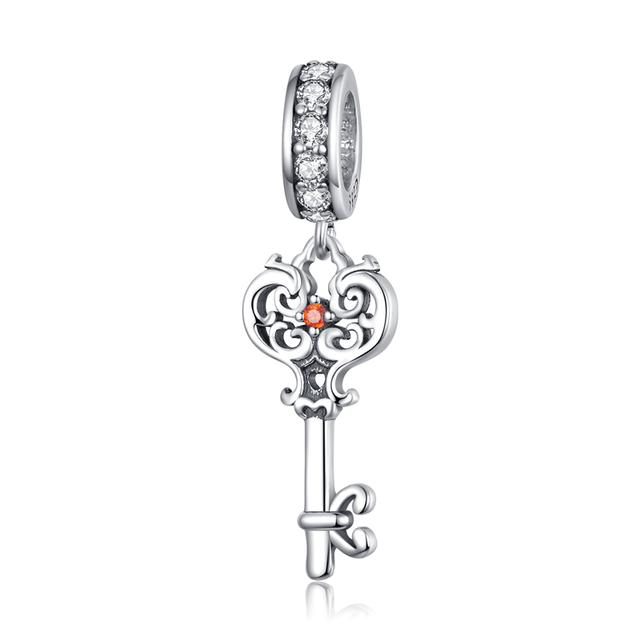 925 Sterling Silver Princess Crown Charms Heart Love Lock Feather Clear CZ Pendant Beads Fit Silver 925 Bracelet Jewelry Making