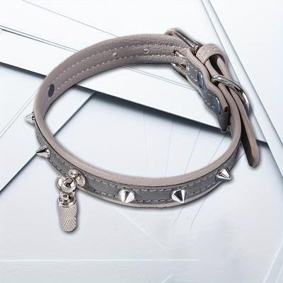 Stylish and Practical! Pet New Reflective Rivet Pendant   Cat Collar with Secret Key and Anti-bite Feature