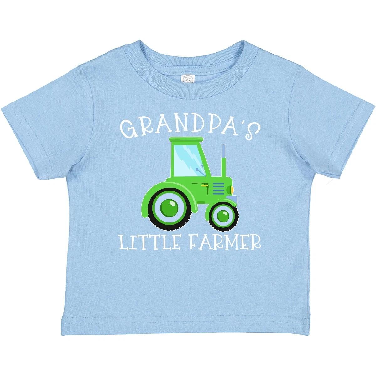 Inktastic Grandpa s Little Farmer- Green Tractor Baby T-Shirt Kids Grandpa Farm 130
