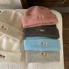 Women'S Dog Embroidered Knitted Beanie Thickened Winter Warm Hat Cold-Proof Fuzzy Lined Beanie For Women New