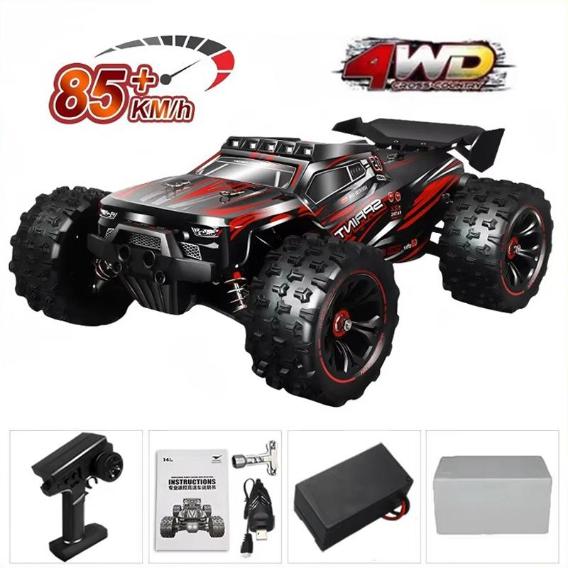 1:16 85KM/H Lub 50KM/H Samochód RC 4WD Z Zdalnym Sterowaniem LED Samochody Duża Prędkość Drift Monster 4x4 Ciężarówka dla Dzieci vs Wltoys 124017 Zabawki