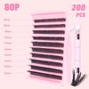 European & American Style Dense Curled Cluster Eyelashes - 30P-80P Pack