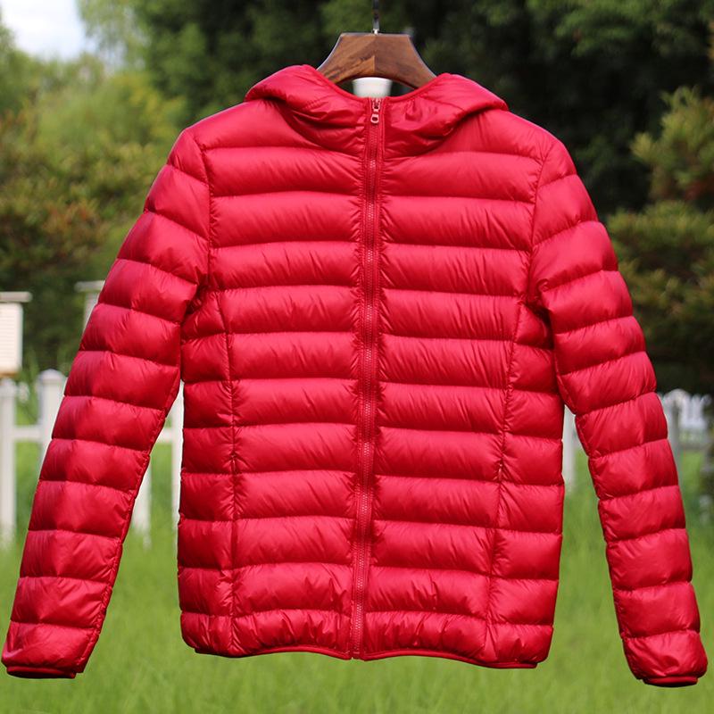 2023 Winter Lightweight Down Jacket for Plus Size Middle-Aged & Elderly, Short Hooded Style, Fits Up to 200 Jin