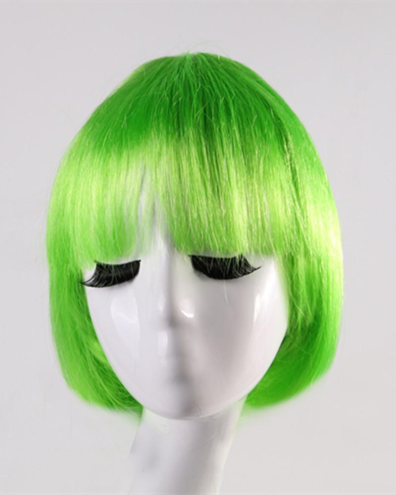Parrucca Corta Sintetica BOB Completa Multicolore Cosplay Festa di Halloween Capelli Corti Parrucche Monocolore