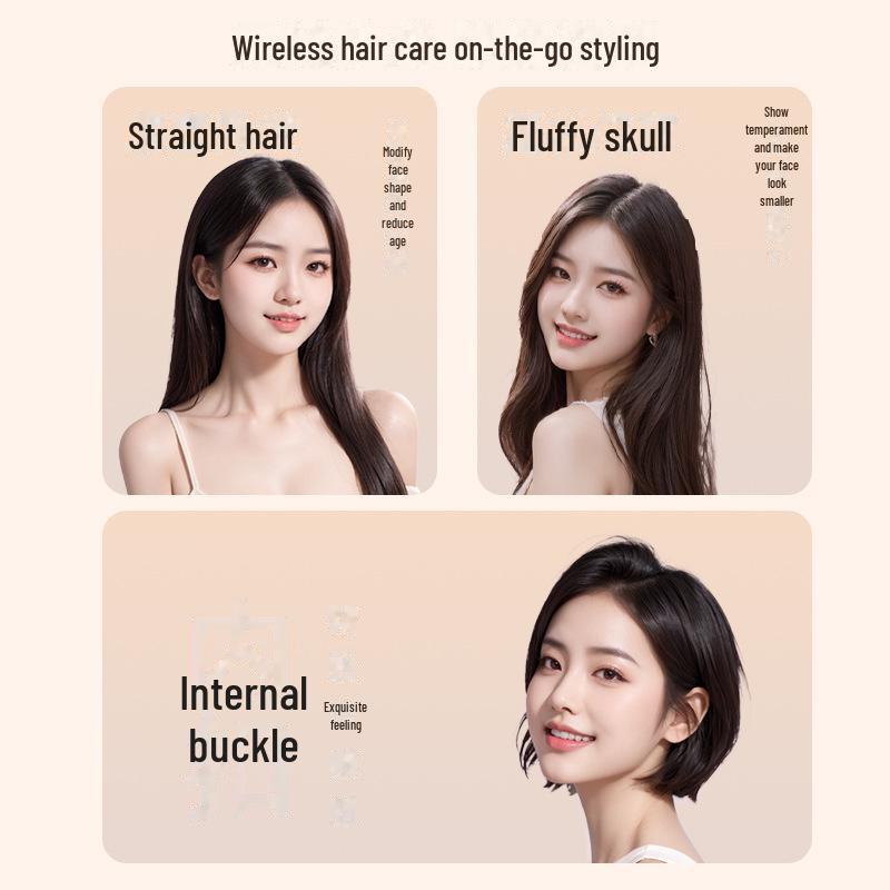 Bezprzewodowa prostownica i lokówka do włosów podwójnego zastosowania z technologią jonów ujemnych do delikatnej pielęgnacji włosów