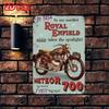 Blaszany Znak Royal Enfield Meteor Motocykl Vintage Metalowy Plakat Dekoracja Ściany Garaż Bar