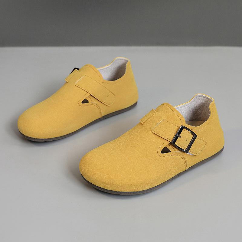 [Customized] ZY8583 new board shoes 2025 spring and autumn season belt buckle versatile suede women's shoes casual thin sole resistance