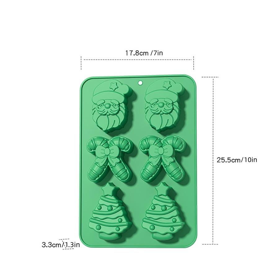 Christmas Silicone Baking Mold Chocolate Baking Mold Santa Clause Xmas Tree Mold for Pudding, Ice Cube, Handmade Soap Cake Decor