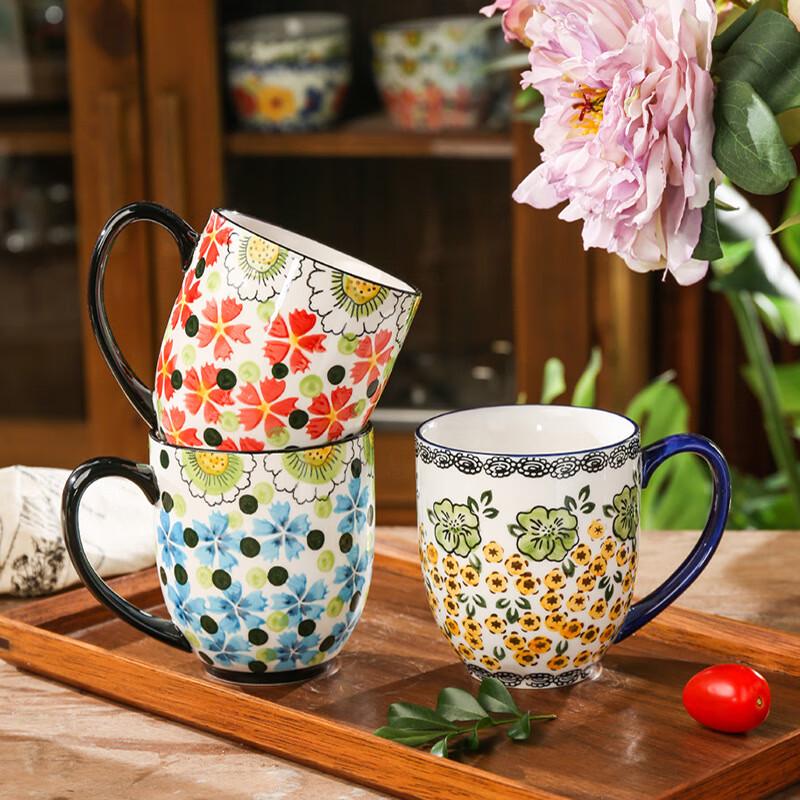 Polnischer Retro Handbemalter Keramikbecher