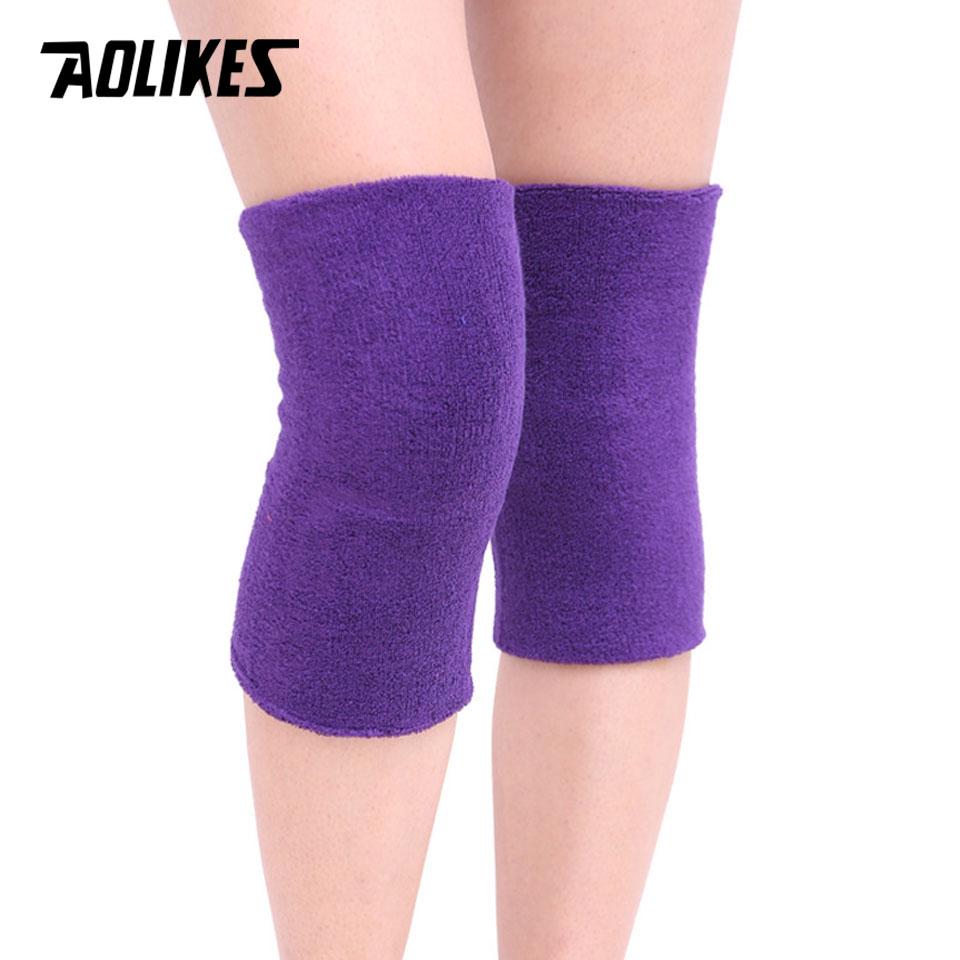 Aolikes 2 Stück/Los Atmungsaktiv Warm Handtuch Rutschfest Tanz Ski Knieschoner Outdoor Sport Beinärmel Kniebandage Weicher Knieschoner Knieunterstützung