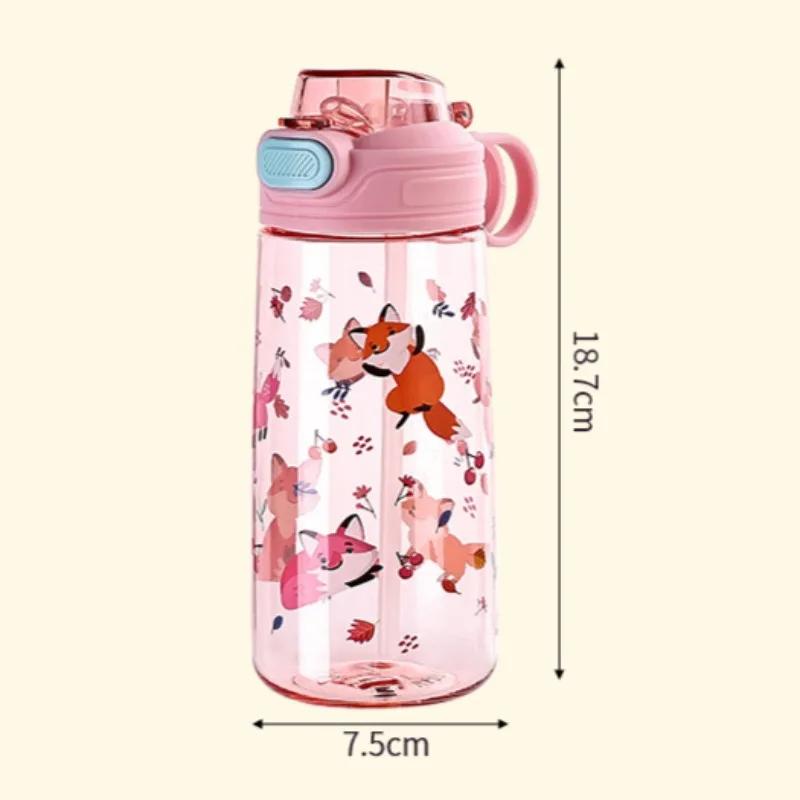 550ML Cute Kids Water Bottle with Straw Free BPA Leakproof Outdoor Portable Children's Cups School Water Bottle for Children