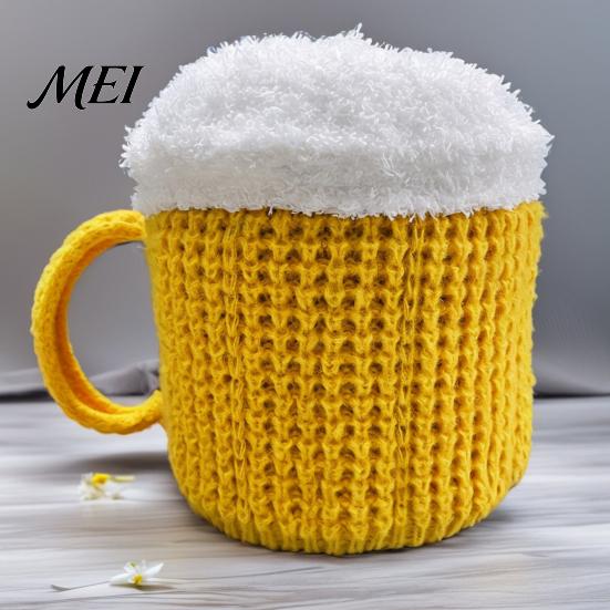 Humorous Costume Hat for Men And Women Funny Beer Mug Hat, Novelty Knitted Leg Warmers with Handles, Winter Warm Gloves Adults, Cap Parties