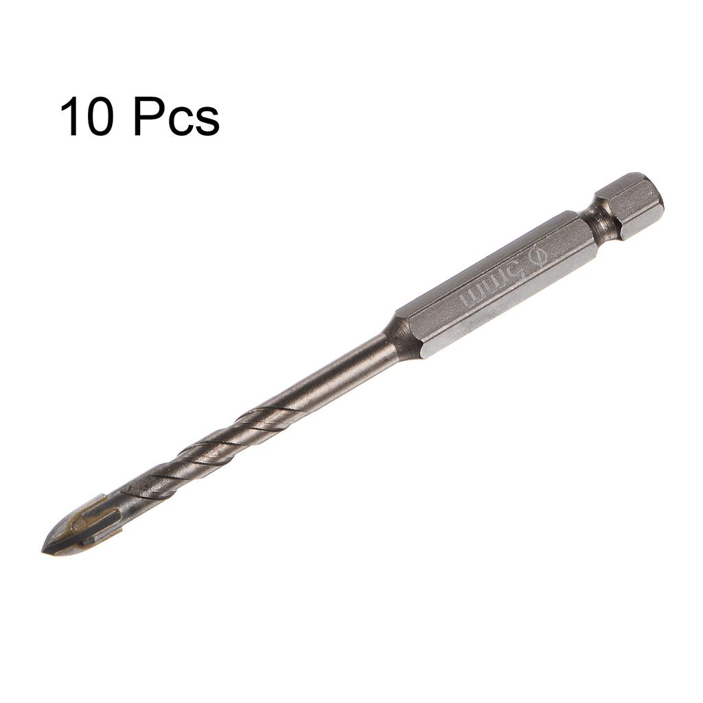 10 Stück Mauerwerk-Bohrer 3mm 4mm 5mm 6mm 7mm 8mm Titan-Betonbohrer mit Sechskantschaft