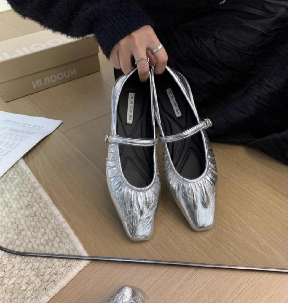 Women Flats Mary Janes Shoes Spring New Fashion Square Toe Shallow Ladies Soft Sole Ballerinas Flat Casual Ballet Shoes Zapatos
