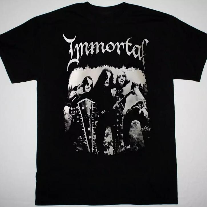 Immortal Band T-shirt Retro Black Short Sleeve All Size Unisex T-Shirt