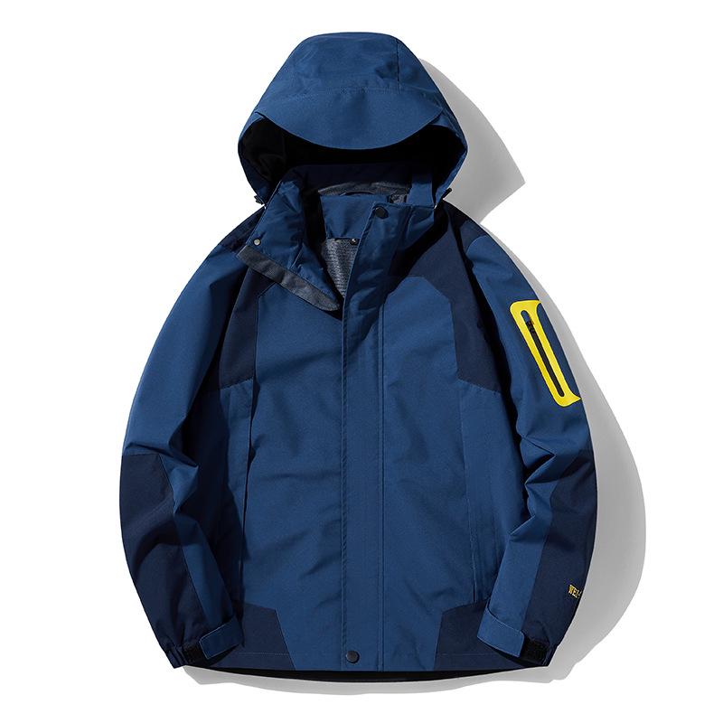 

Унисекс Ветровка на весну и осень - Легкая водонепроницаемая и ветрозащитная куртка с нанесенным логотипом для активного отдыха Denim Blue for Men
