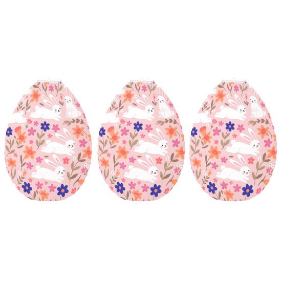 Easter Egg Paper Lantern Bunny Chick Flower Pattern Egg Shaped Hanging Lantern for Easter Party Home Decor
