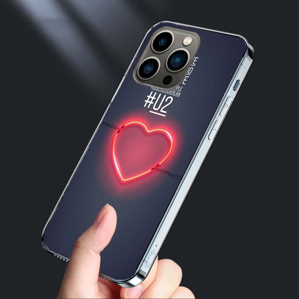 Band U2 Phone Case For Iphone 16E 15 Pro 14 Plus 17E 16 17 Pro Max Air 11 12 13 Mini Shockproof Capa Cute Cover TPU Clear