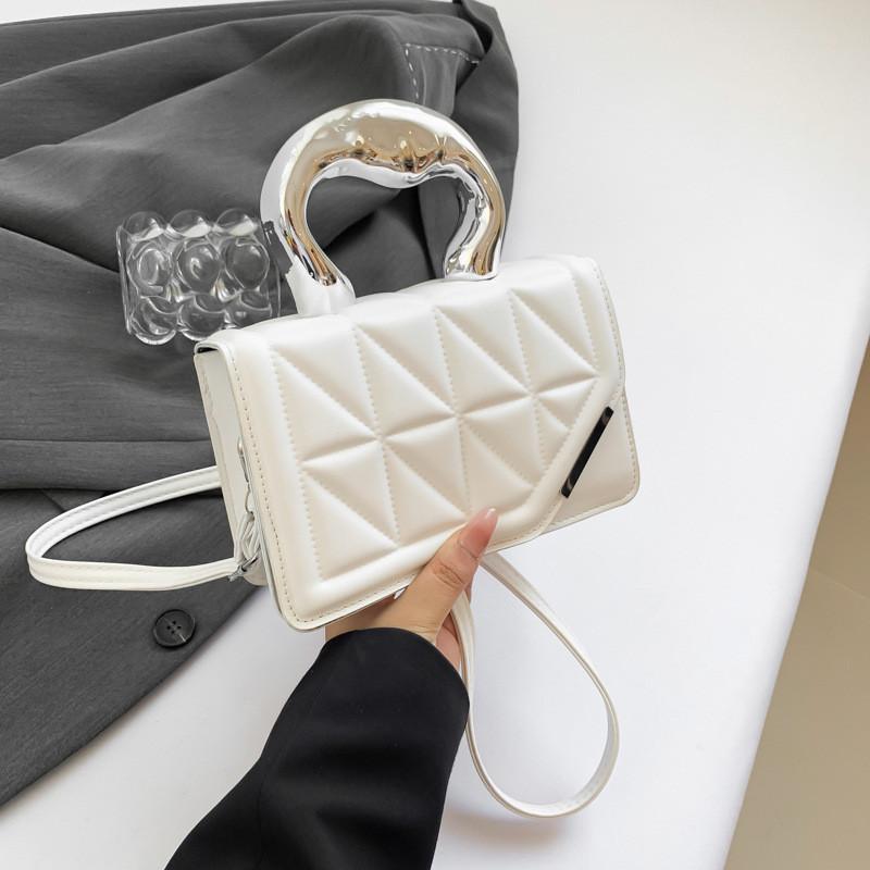 Schicke Trendy PU-Leder Handtasche Kleine Quadratische Tasche Für Damen Mit Stilvollen Nähten