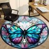 1pc Stained Glass Butterfly Chair Carpet for Office Non-Slip, Machine Washable Rug for Office, Room - Holiday Decor, Machine Made yy251016189