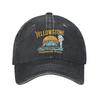 Ayellowstone National Park I Love Hiking Wanderlust Baseball Cap Distressed Washed Sun Cap Outdoor Unstructured Soft Caps Hat
