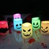1/6Pack Halloween LED Candles Battery Operated Flameless Flickering Tea Lights Color Changing Votive Ghost Face Decor,Party Home