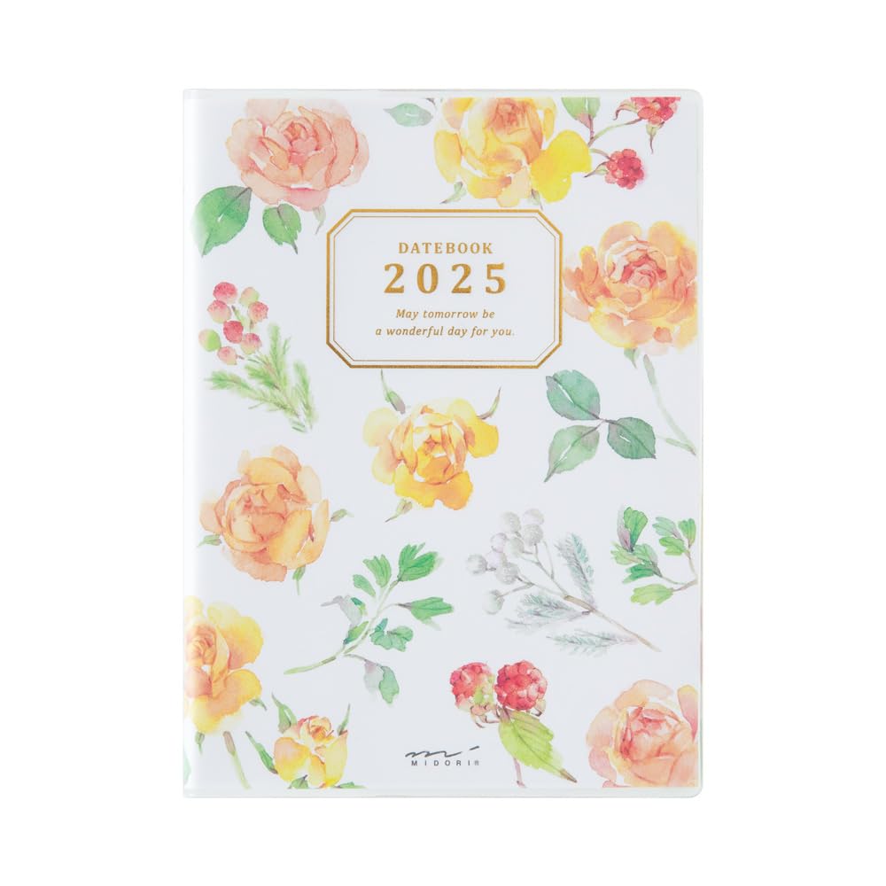 Midori Pocket Diary 2025 A6 Weekly Country Time Floral Pattern 22304006 January (Starts 2025)