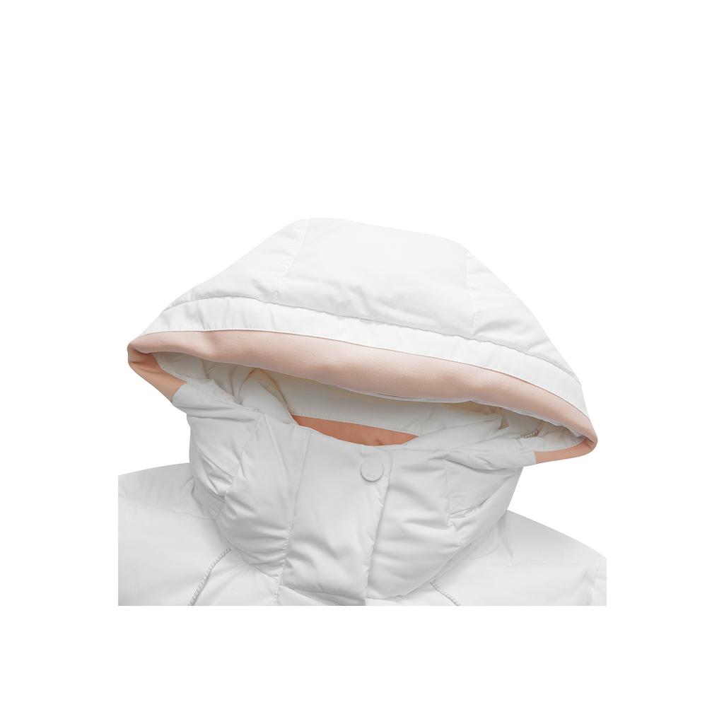 Fila Athletics Logo Printed Mid-Length Hooded Down Jacket Women Outerwear Jade-White A11W141916FWT