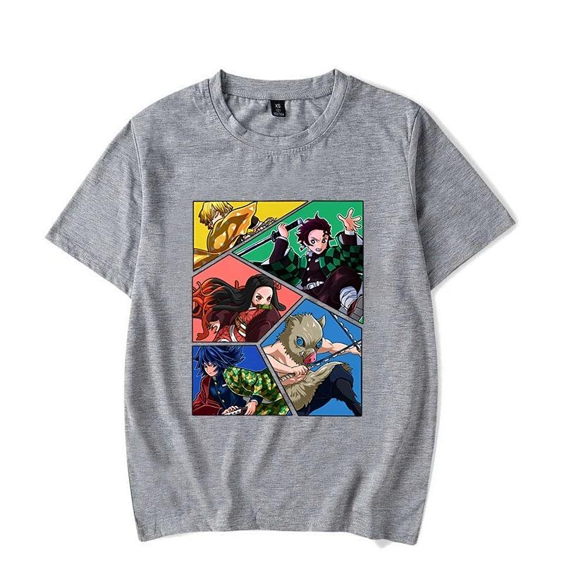 

25 New Hot Anime Kamado Tanjirou Kamado Nezuko Agatsuma Zenitsu Hashibira Inosuke Print Women Men Fashion Short Sleeve Tops S