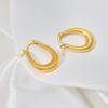 Geometric U-striped titanium steel earrings, girls' temperament is simple, frigid, wind ear jewelry batch