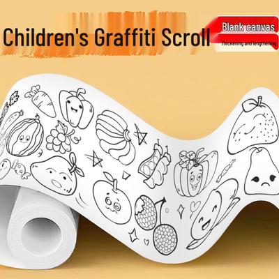 Children's Giant Coloring Scroll - Wall-Mountable Doodle and Painting Paper for Kindergarten