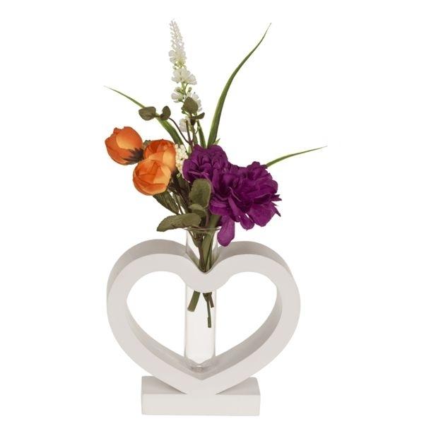 Vase à fleurs tube à essai support en cœur Cadeau St valentin