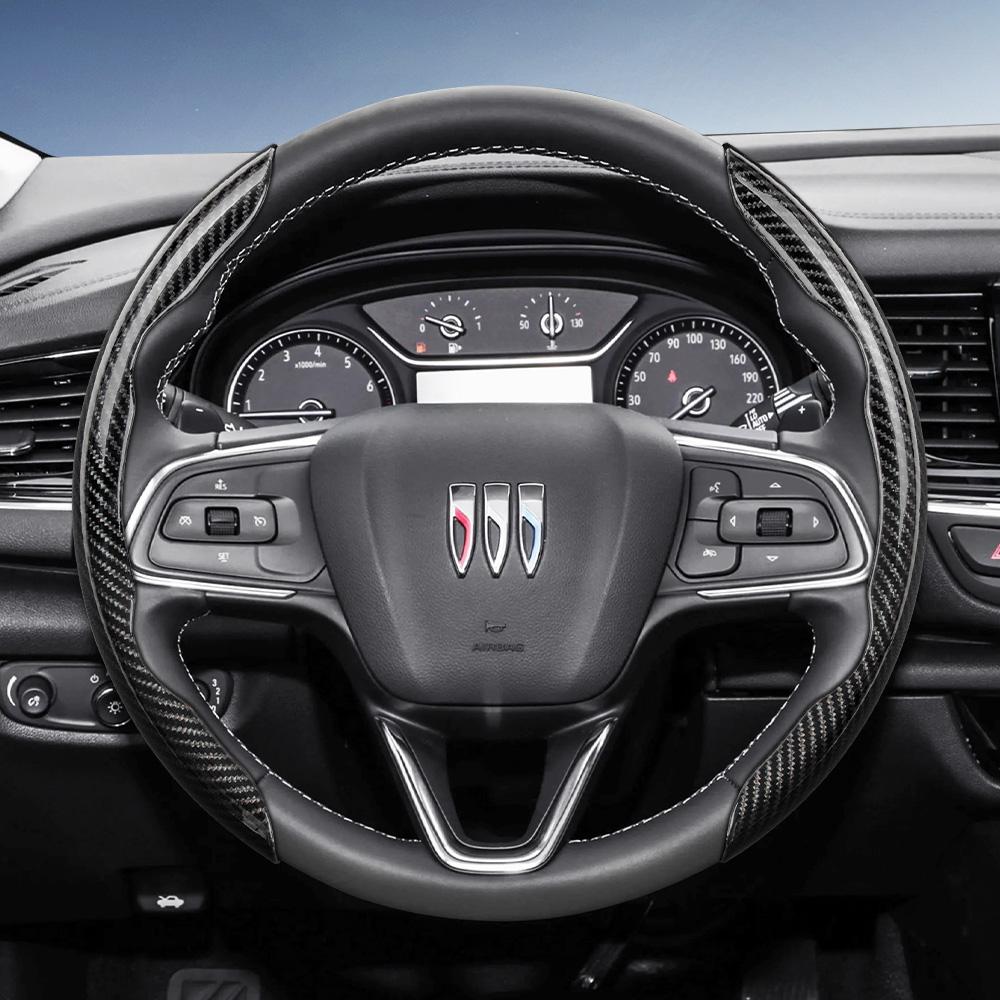 Подходит для Buick, Покрытие рулевого колеса с текстурой под карбон, Сегментированный дизайн с быстрым снятием, Прочное, для моделей таких как