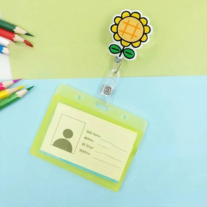transparent Plastic Doctor Nurse ID Card Sleeve Badge Card Cover Retractable Badge Card Holder cover Protector