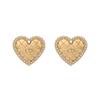 3D Heart Shaped Metal Earrings Women Earrings Gold ABC445-B15850-NV515