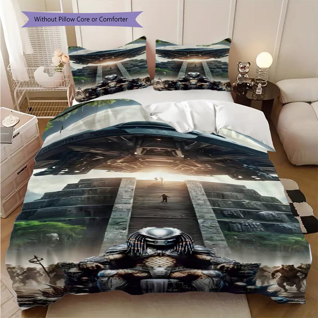 Predator Vs Alien Final Showdown Bedding 1 Duvet Cover 2 Pillowcase Without Core Soft And Comfortable Christmas Birthday Gift Bedding Set