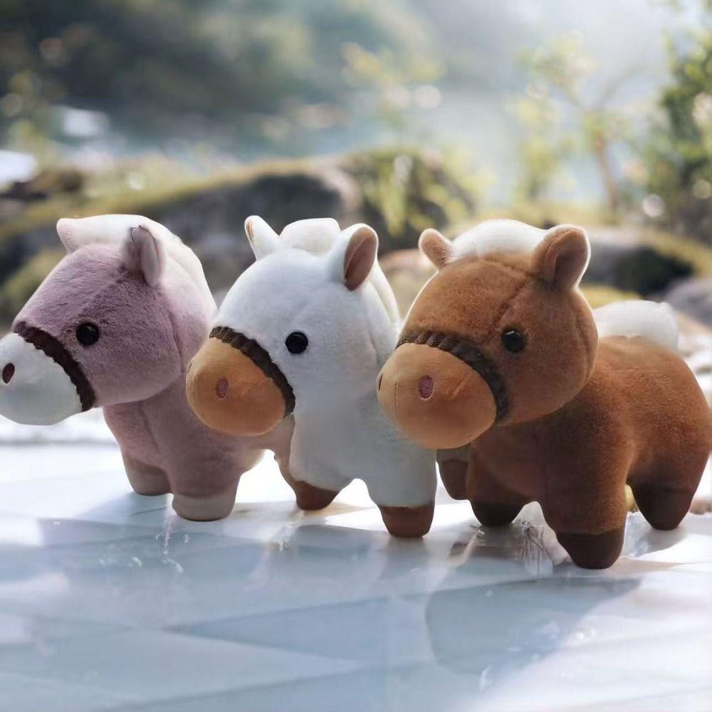 Standing Pose Horse Doll Soft Fluffy Stuffed Animal Cute Pony Figure  Birthday Gifts