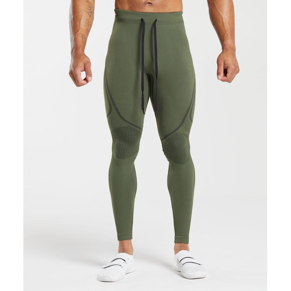 

GYMSHARK 315 Бесшовные колготки зимние оливково-черные A1A8X ECDM XS