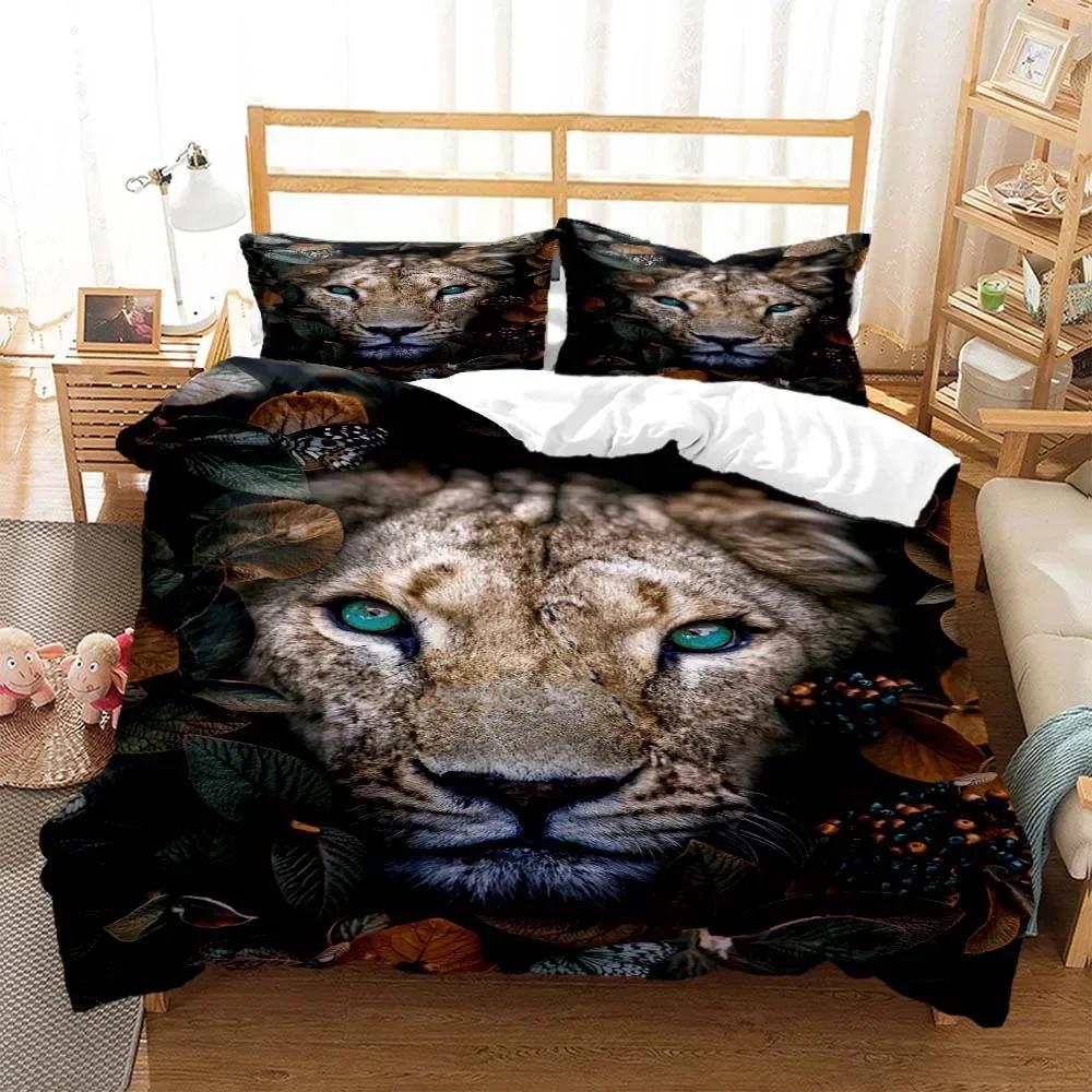 Tiger pattern Digital Print Comfortable Duvet Quilt Cover Pillowcase Bedding Set Children Bedroom Decoration Home Textile