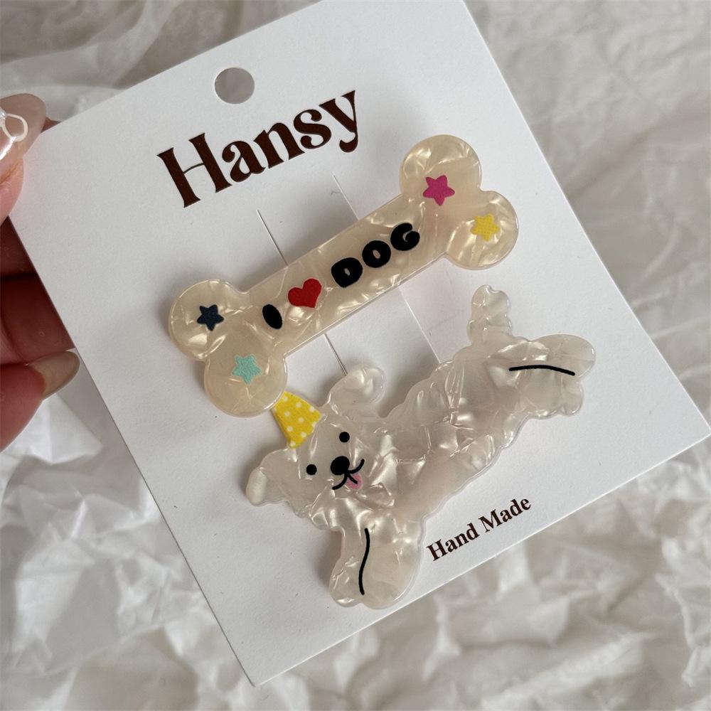 

Pair of Cute Kitten and Puppy Hair Clips - Adorable Cartoon Spoon and Fork Bangs Accessories