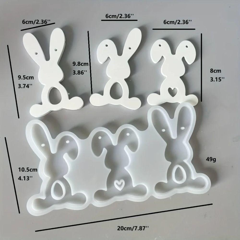 New Easter Bunny Aromatherapy Candle Mold 3D Silicone Plaster Mold Reusable DIY Resin Mold Home Decor