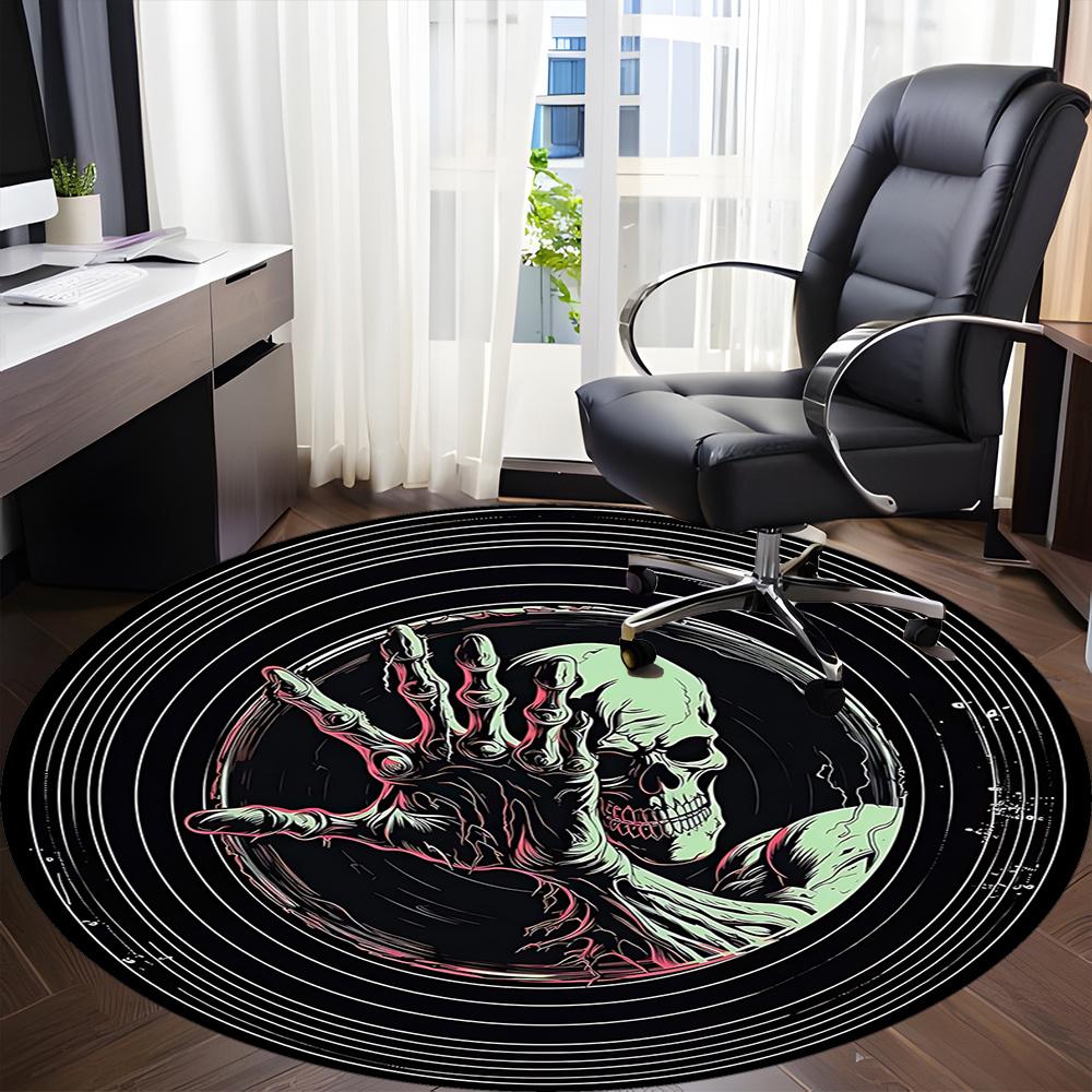 1pc Zombie Hand Office Round Area Rug, Indoor Mat Suitable ForOffice, Under Office Chairs Bedroom Living Room Home Decor, Room Deco Q111