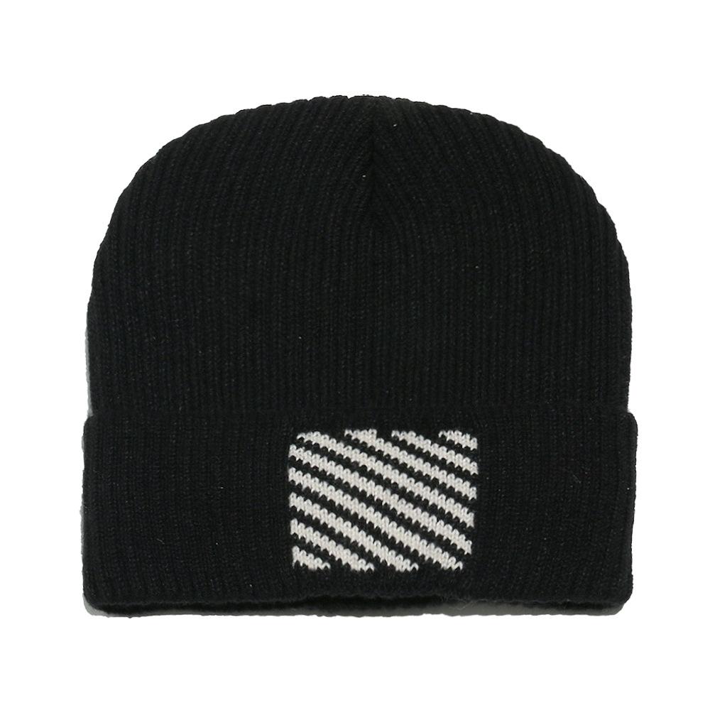 Hat Men's Autumn and Winter Cycling Pullover Hat Warm Fleece Ski Wool Ear Protector Hat Striped Knitted Hat Men's