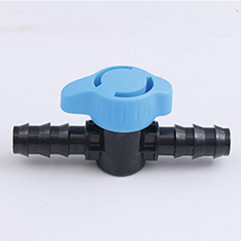 10pcs 16mm in-Line Ball Valve Drip Irrigation Plastic Water Valve Barbed Ball Valve Water,Oil,Gas for 1/2 and 5/8 Inch Tubing
