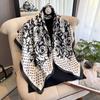 Spring And Summer Fashion Luxury Printing 90*90Cm Women Scarf Satin Square Shawl Elegant Headscarf Beach Sun Protection Bandana