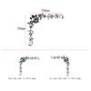 Corridor Wall Sticker Living Room Background Mirror Flower Mural Decal