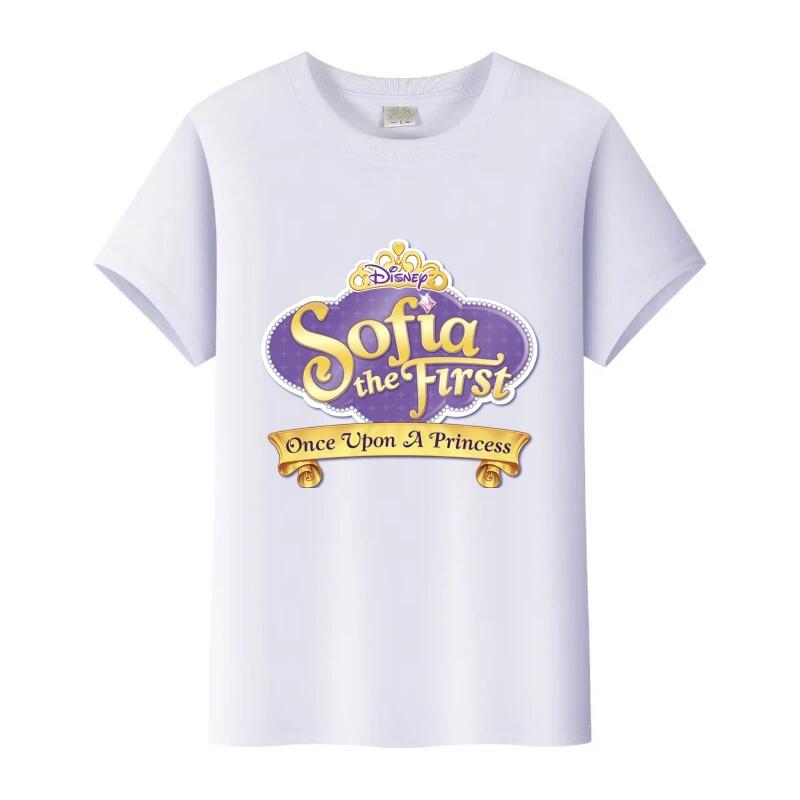 

Fashion Disney Sofia The First Princess Graphic Tees Girl O-Neck Tops White Clothes Blouses Harajuku T-Shirt Summer Tshirt 120
