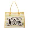 Striped canvas bag women's large-capacity new autumn and winter versatile cartoon shoulder bag college student tote bag