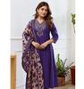 Women Bollywood Embroidery Straight Kurta and Pant Set with Dupatta Set