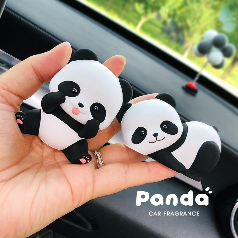 New Car Ornaments, Cute Panda Doll, Car Aromatherapy Perfume, Center Console Decoration, Cartoon Car Aroma Diffuser Stone